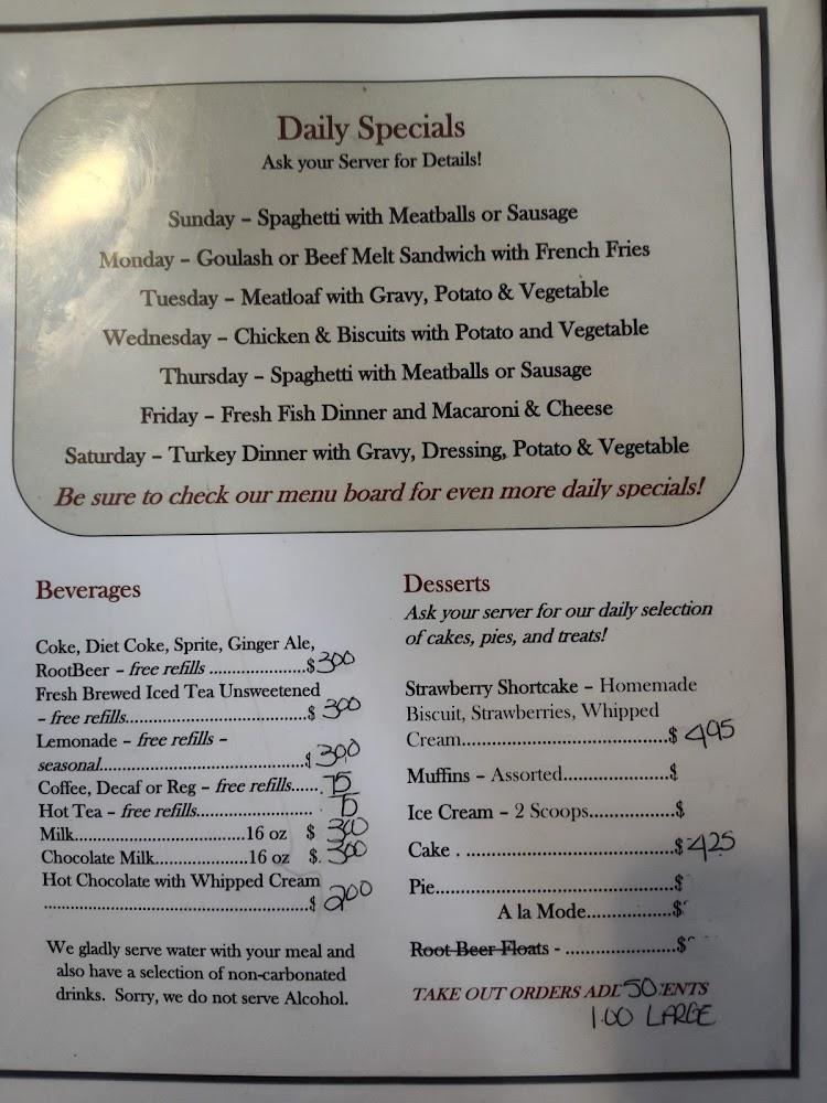 Ye Old Fort Diner - Menu Scan 1